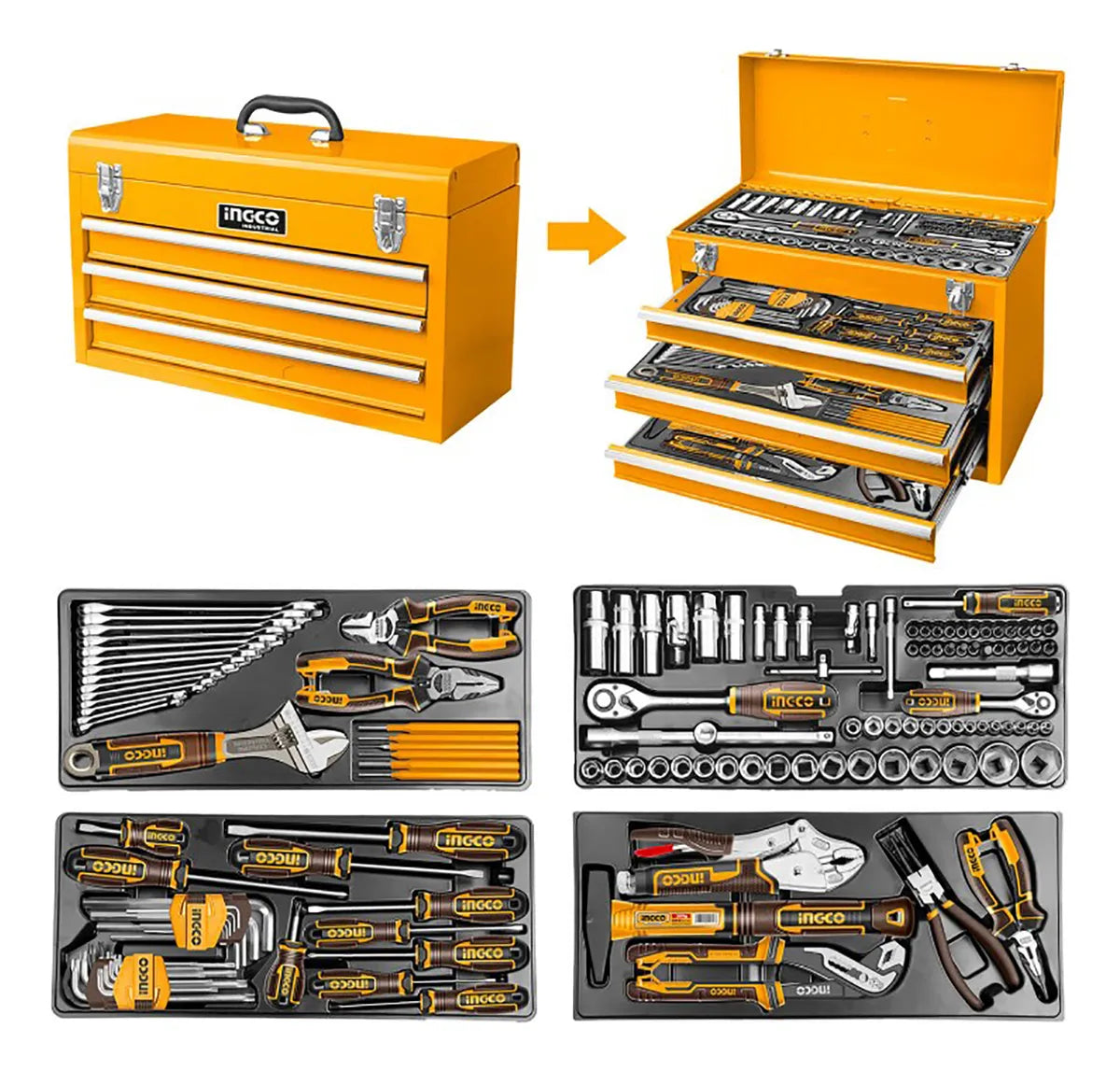 Ingco HTCS221321 132-Piece Industrial Tool Chest Set
